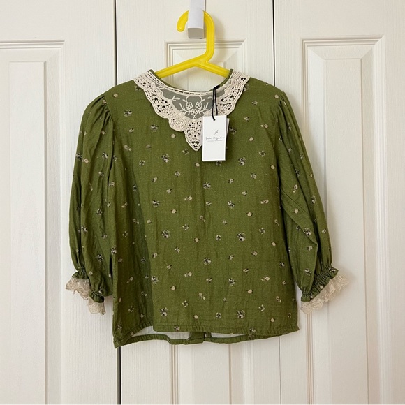 🆕Baby Organic Adele Blouse Green Aop 8Y - Picture 8 of 12
